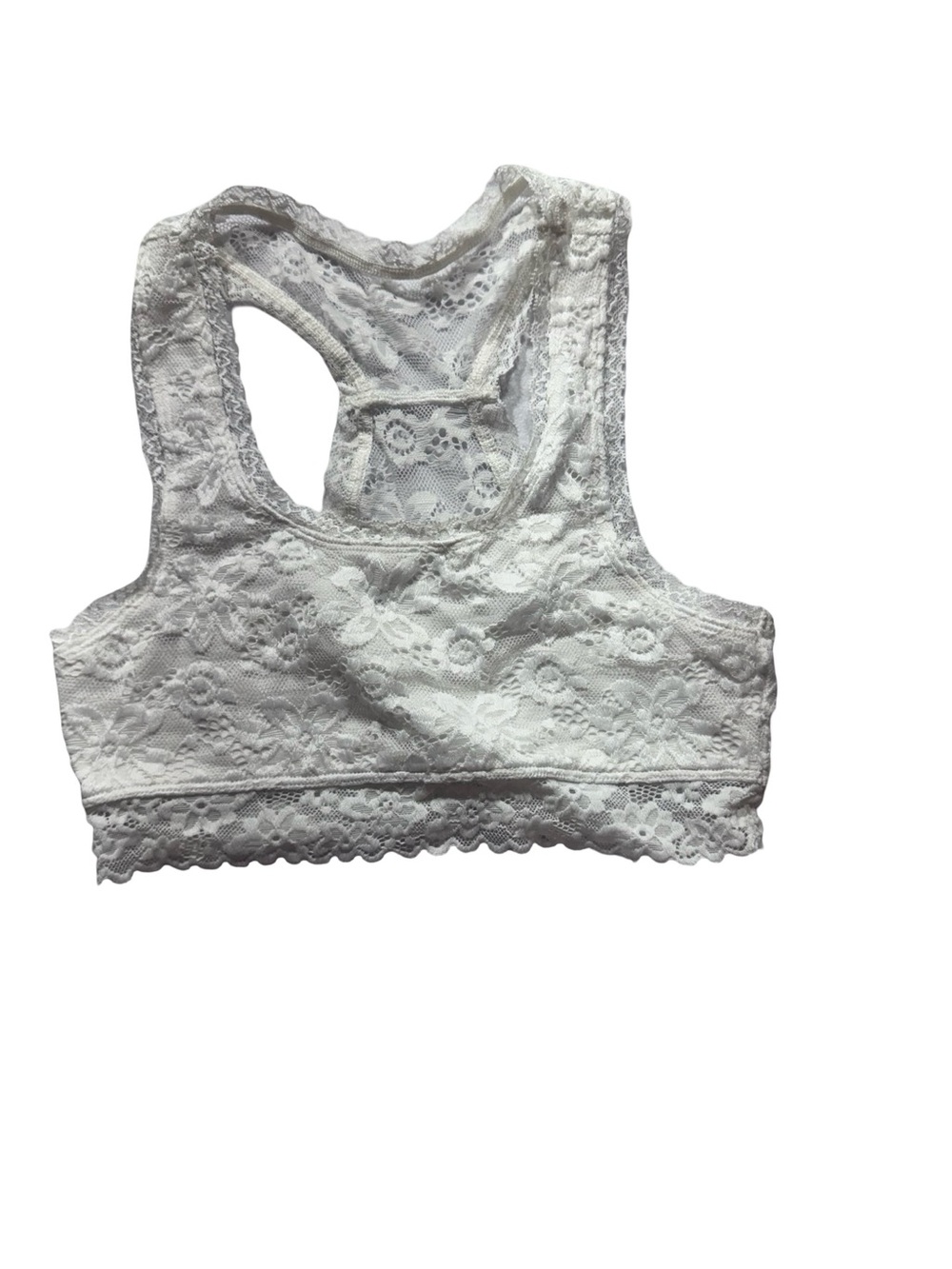Lace Racerback Bralette - White
